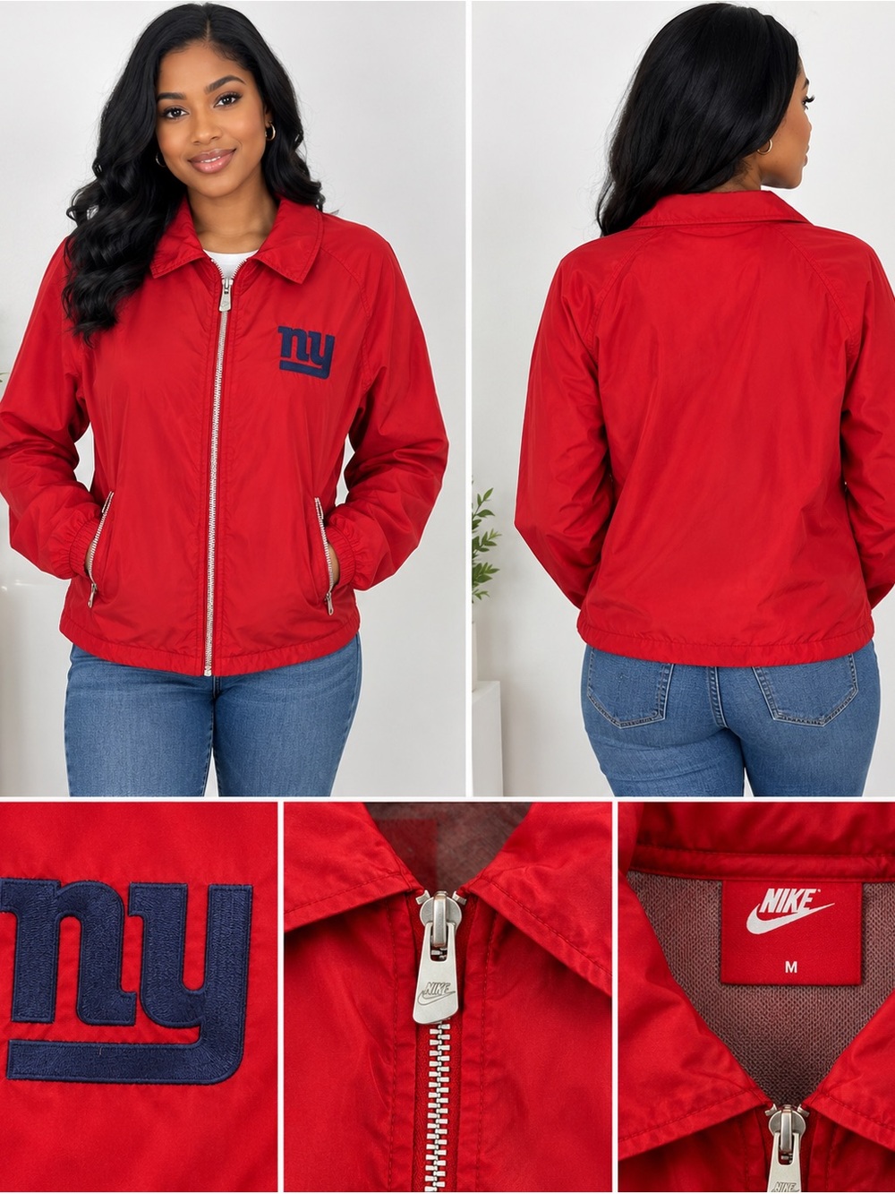Nike Women's or Men ‘s Red NY Embroidered Zip Jacket